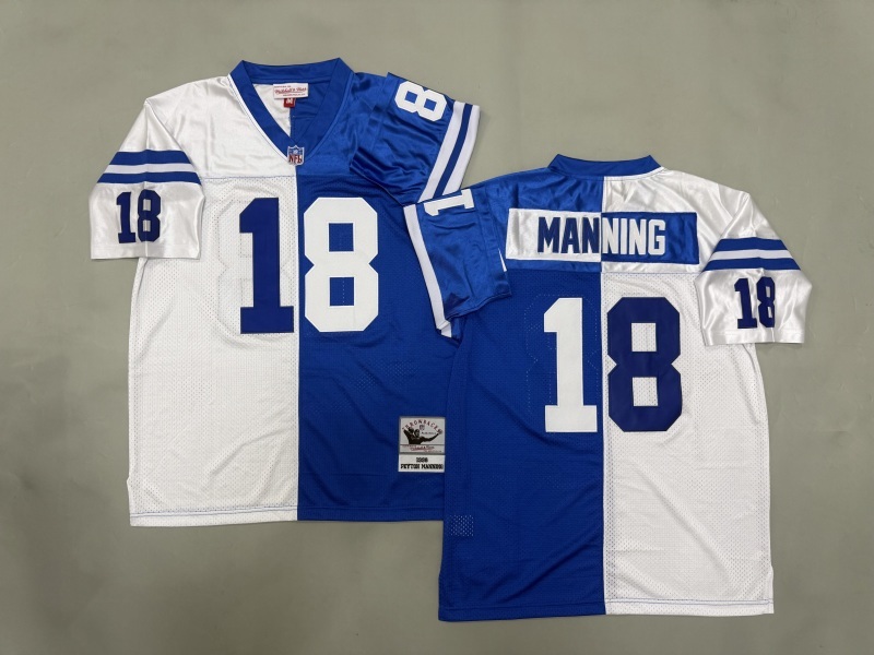 Men 2025 Indianapolis Colts #18 Manning white blue Throwback Limited NFL Jersey style 001->indianapolis colts->NFL Jersey